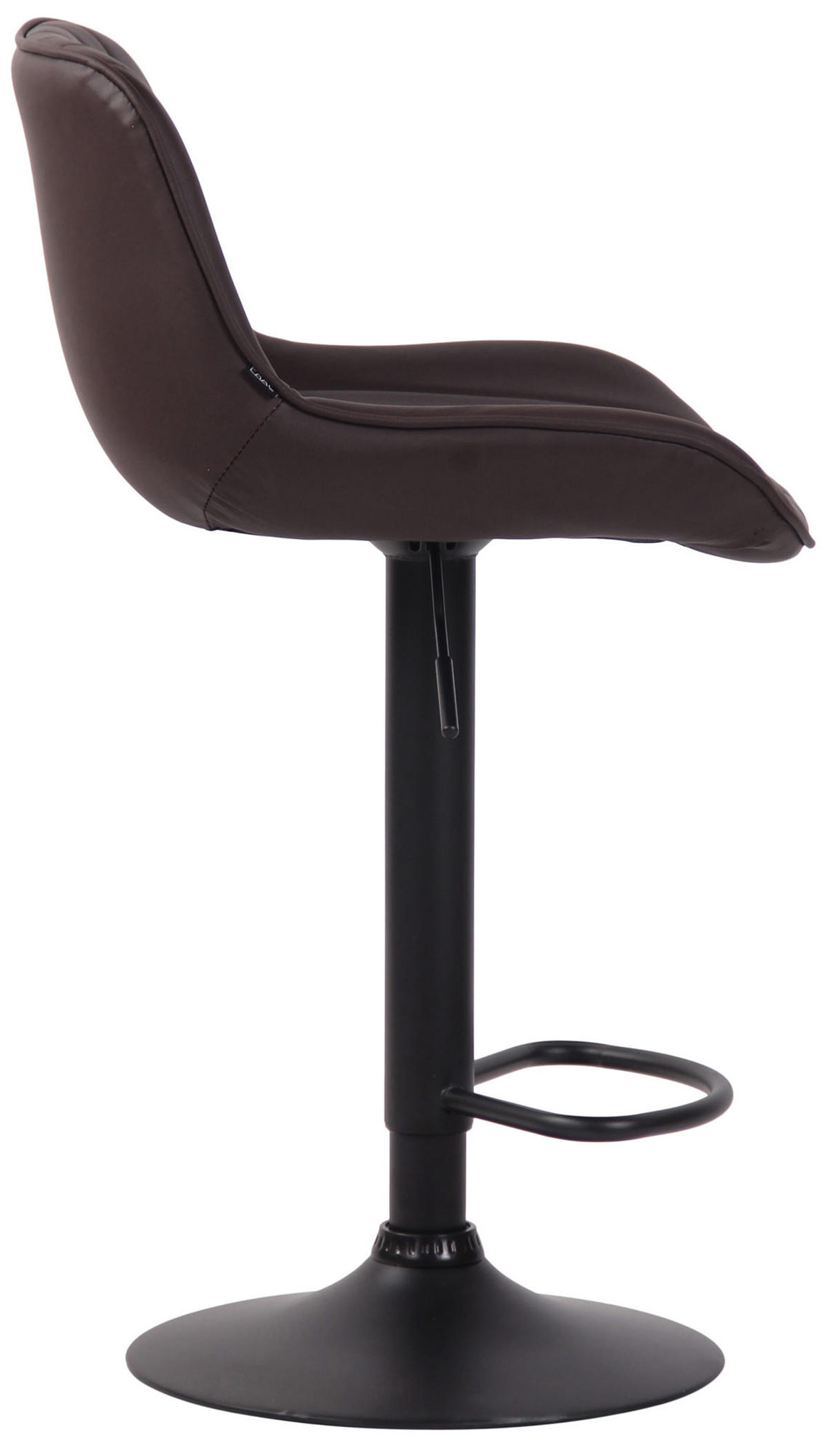 BARHOCKER 2er Set Lentos Kunstleder schwarz braun - Schwarz/Braun, Kunststoff/Metall (50/108/50cm) - TPFLiving