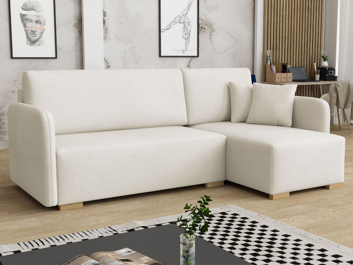ECKSOFA Como L - Creme/Naturfarben, Holz/Textil (220/140cm) - MIRJAN24
