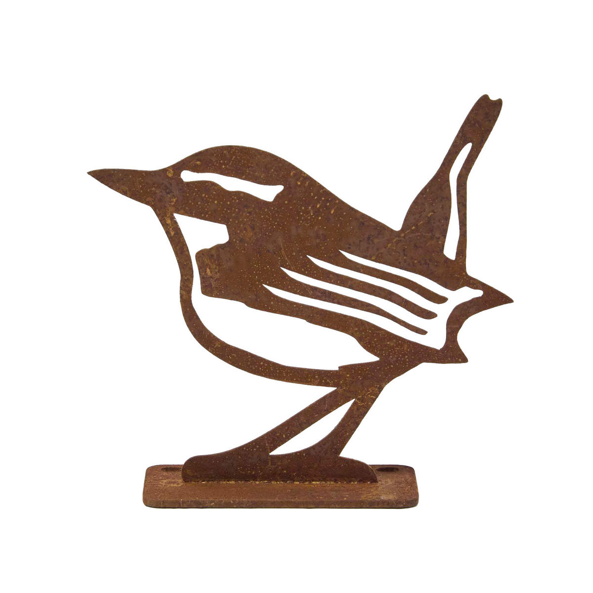 GARTENDEKO aus Rost – Vogelfigur Zaunkönig für Mauern & Zäune - Rostfarben, Metall (10/10.7/3.4cm) - Homescapes