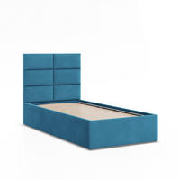 POLSTERBETT MIT KOPFTEIL 90x200 ohne Bettkasten YORK, Blau - Blau, Textil (90/200cm) - Mebligo