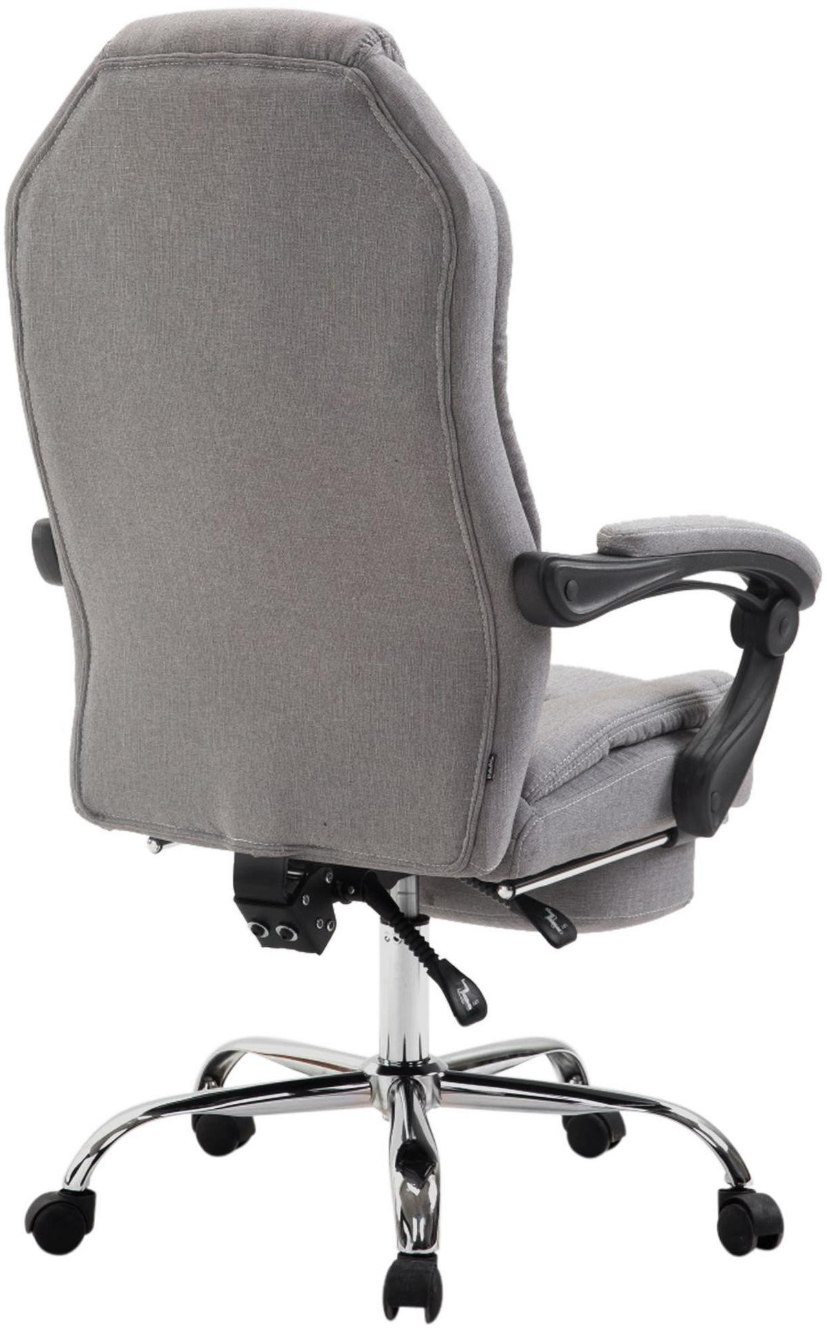 CHEFSESSEL Stoff Grau - Chromfarben/Grau, Textil/Metall (67/114/64cm) - CLP