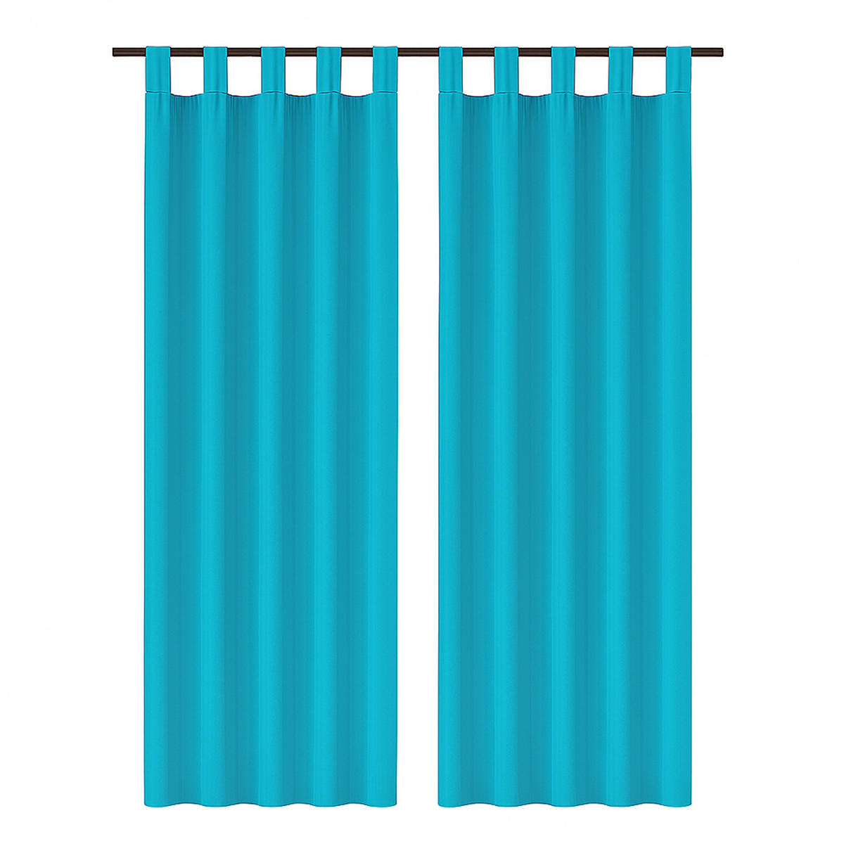 SCHLAUFENSCHAL blickdicht 140x225 cm Türkis 2er-Pack - Türkis, Textil (140/225cm)