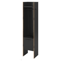 GARDEROBE grau und Nox Eiche, Kompaktgarderobe 42 x 189 cm, Salud - Dunkelgrau/Schwarz, Holzwerkstoff/Kunststoff (42/189/37cm) - Inn.Furn