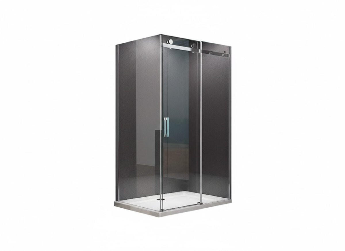 DUSCHKABINE Ela 120x80x195cm Eck Schiebetür+DS - Silberfarben, Glas (80/120/195cm) -  Glaswerk Westfalen