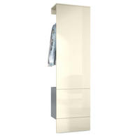 GARDEROBE Carlton Paneel in Creme Hochglanz - Creme, Holzwerkstoff (52/193/35cm) - Vladon