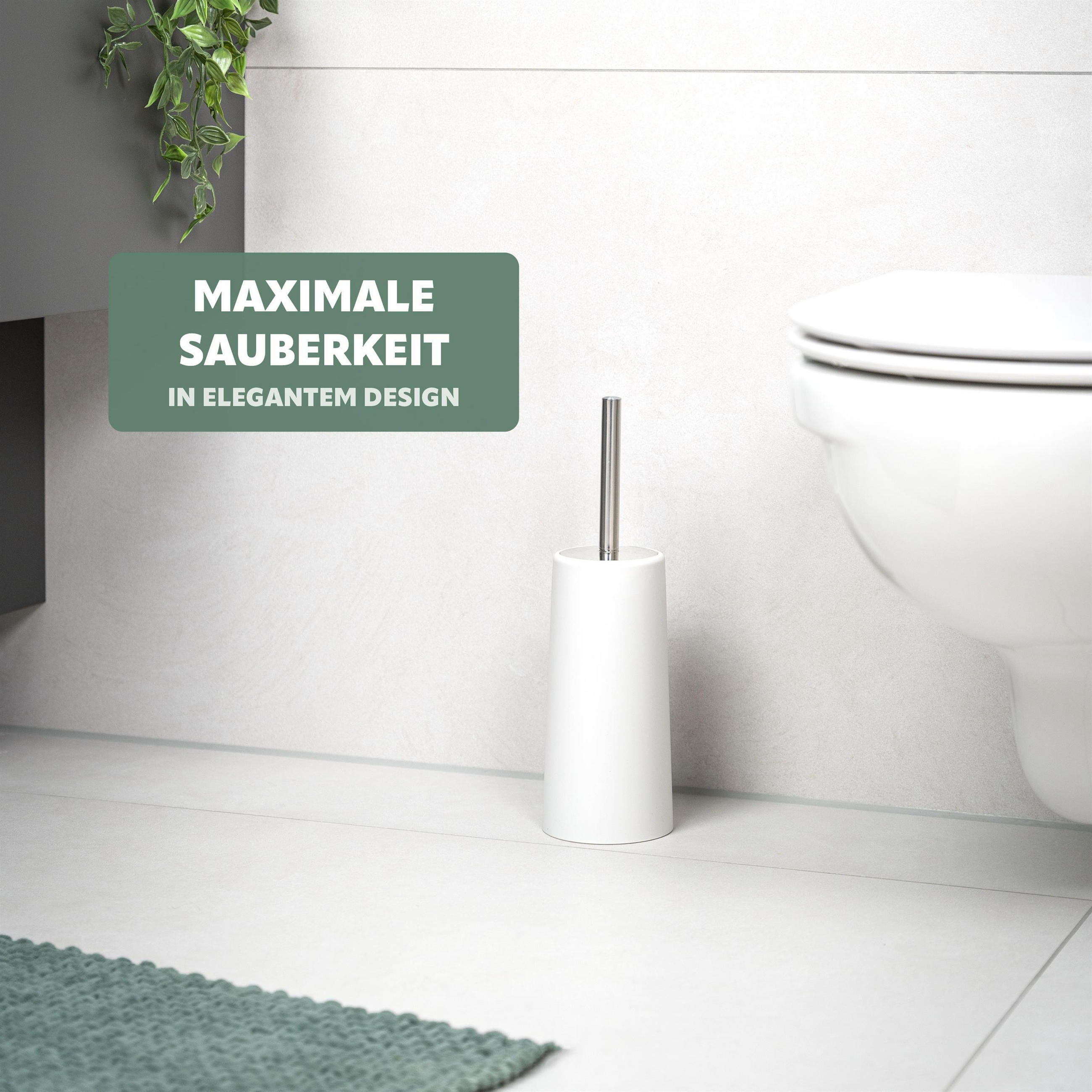 WC-BÜRSTE, weiß, Kunststoff - Weiß, Kunststoff (10/34.5/10cm) - bremermann