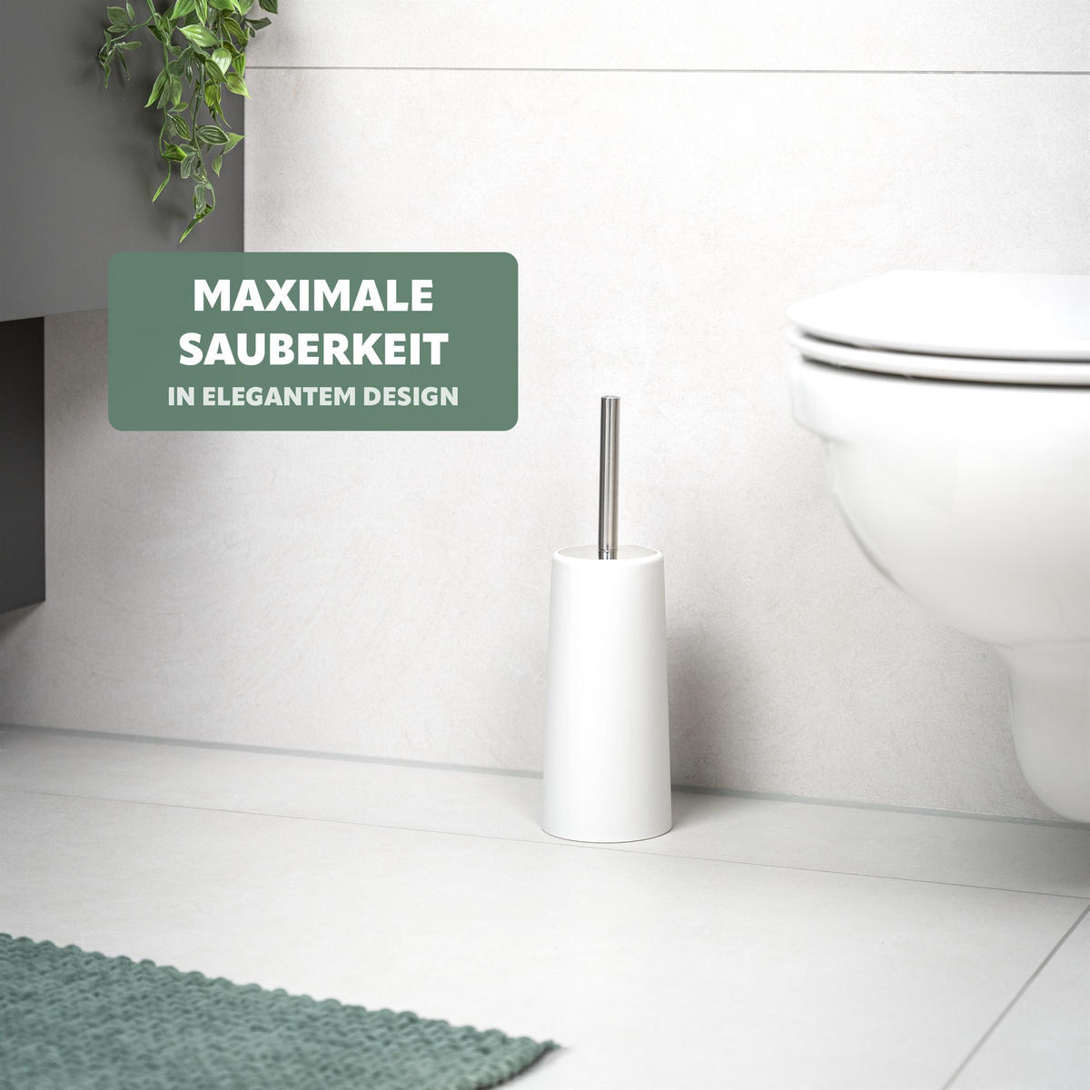 WC-BÜRSTE, weiß, Kunststoff - Weiß, Kunststoff (10/34.5/10cm) - bremermann