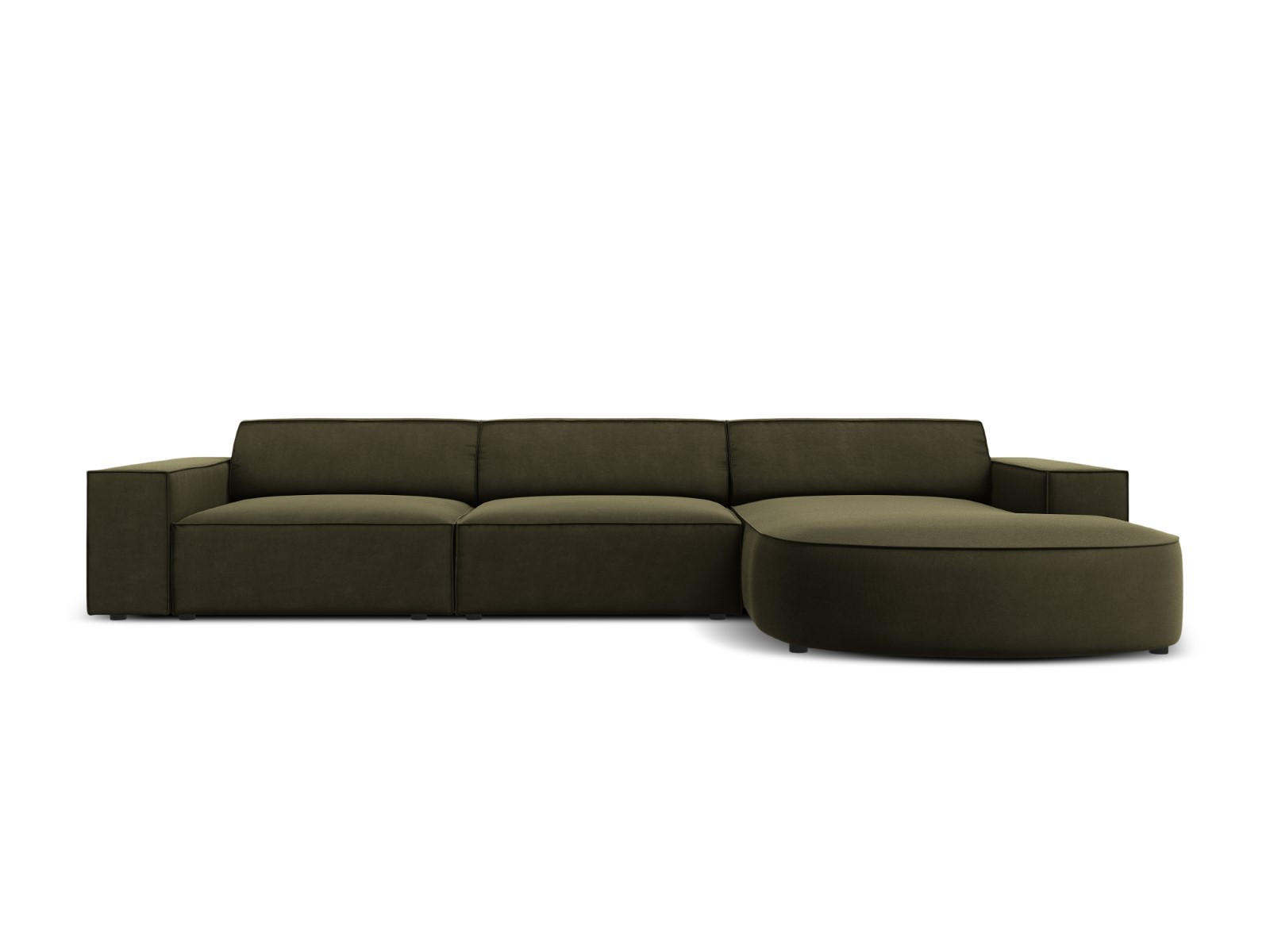 ECKSOFA rechts Jodie aus Samt grün 4 Sitzplätze - Grün, Textil (166/284cm) - Micadoni