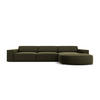 ECKSOFA rechts Jodie aus Samt grün 4 Sitzplätze - Grün, Textil (166/284cm) - Micadoni