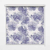 VNÚTORNÁ roleta - okenná roleta - roleta - 100x100 cm - Modrá kytica - modrá, plast (100/100/0.5cm) - TULUP