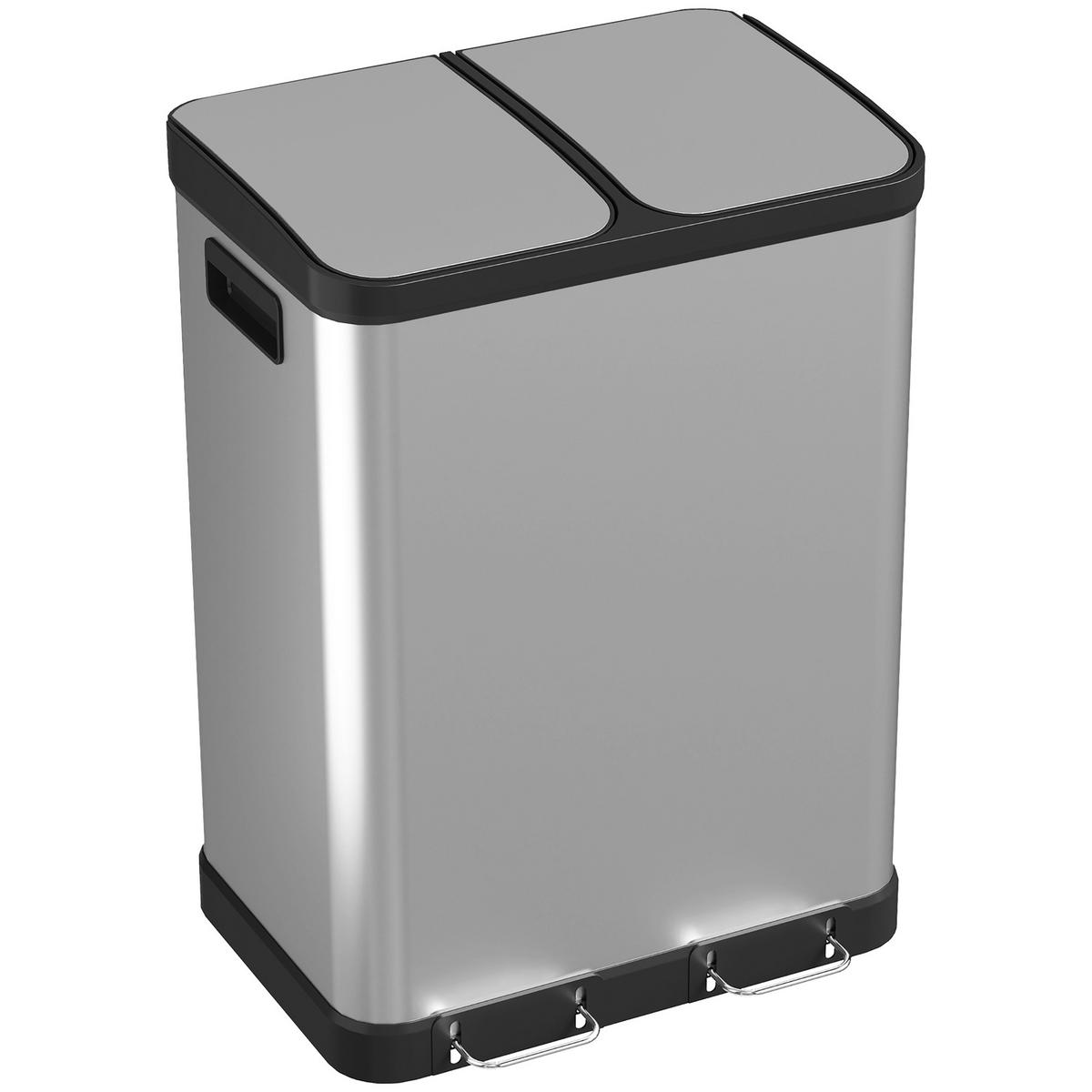 ABFALLEIMER Silberfarben 1 Stück - Silberfarben, Metall (39.5/67/48.8cm) - GiPP