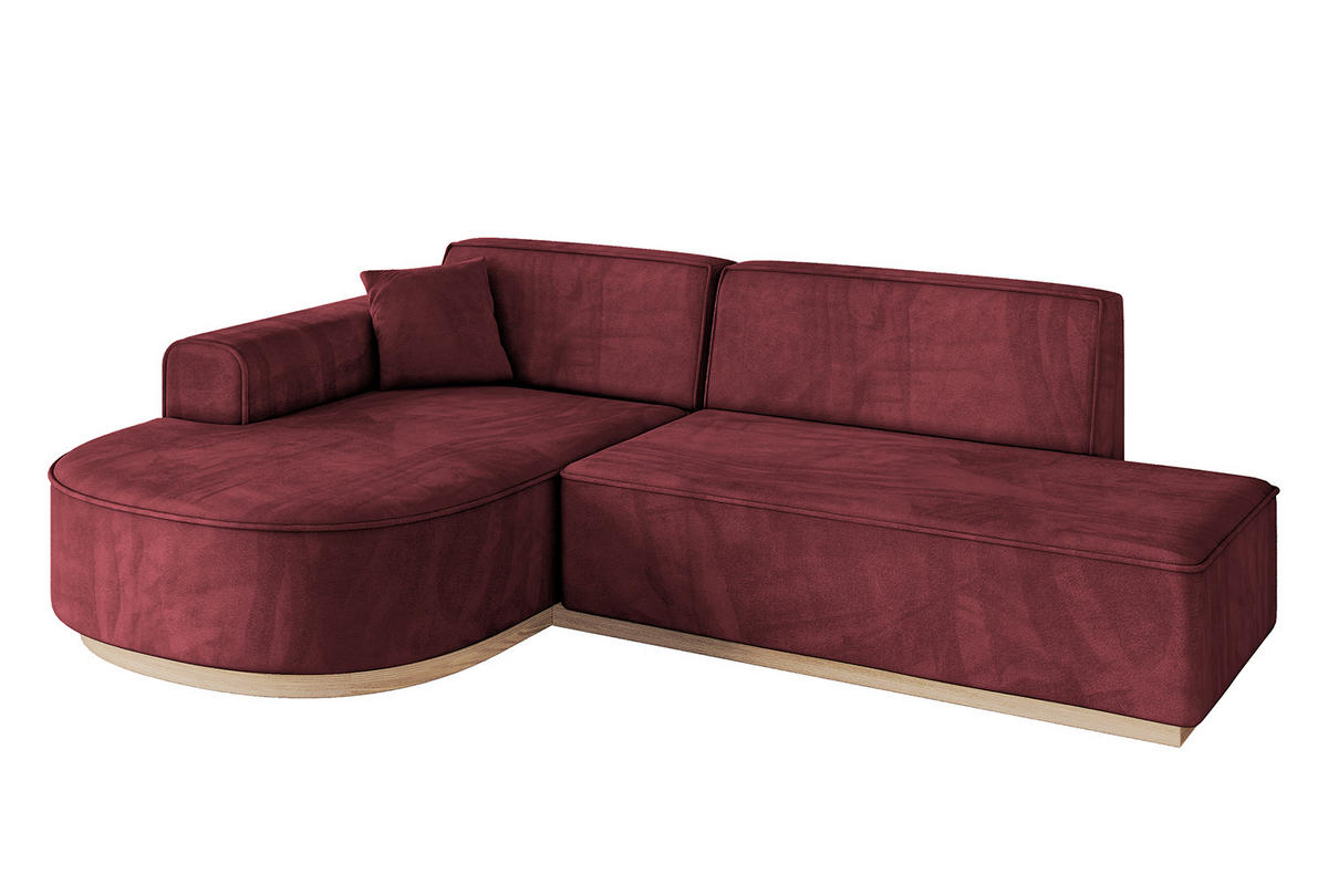 ECKSOFA Ottomane Links ARRIO-L1 - 243x171x83 cm Bordeauxrot - Bordeaux, Holzwerkstoff/Textil (243/171cm) - ALTDECOR