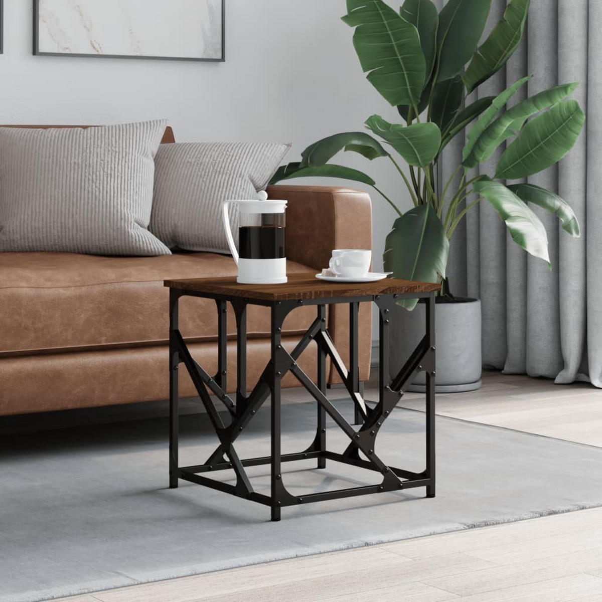 COUCHTISCH Braun Eichen-Optik 45x45x47,5 cm Holzwerkstoff - Braun, Holzwerkstoff (45/45/47.5cm) - furnicato