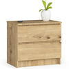 NACHTSCHRANK Eiche Artisan 60x40x55 cm - Eiche Artisan, Holzwerkstoff (60/55/40cm) - Akord