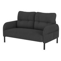 SOFA-SET 3er-Set Cord Grau mit Sessel, Hocker und 2-Sitzer - Grau, Textil (120/79/75cm) - IVMEU