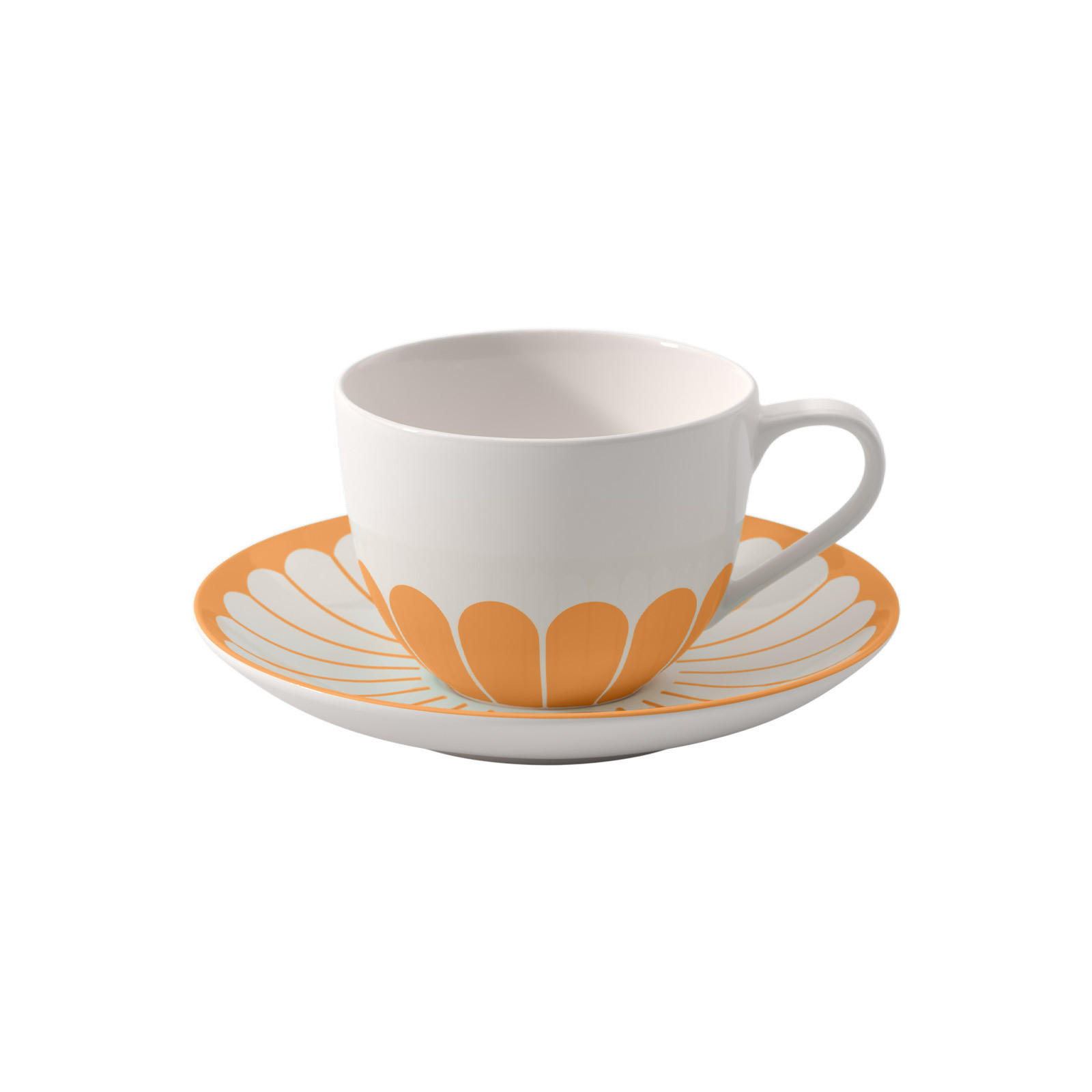 CAPPUCCINOTASSE MIT UNTERTASSE Fleur Couleur Soleil 300 ml - Gelb, Keramik (0.3L) - Villeroy & Boch