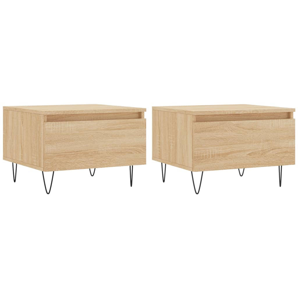 COUCHTISCHE 2 Stk. Sonoma-Eiche 50x46x35 cm Holzwerkstoff - Braun, Holzwerkstoff (46/50/35cm) - furnicato
