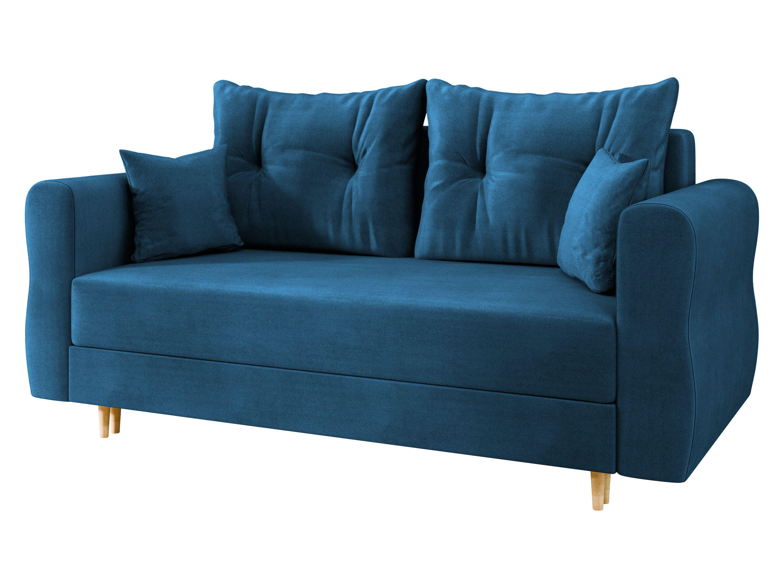 SCHLAFSOFA Zako 2 - Blau/Naturfarben, Holz/Textil (167/85/77cm) - MIRJAN24