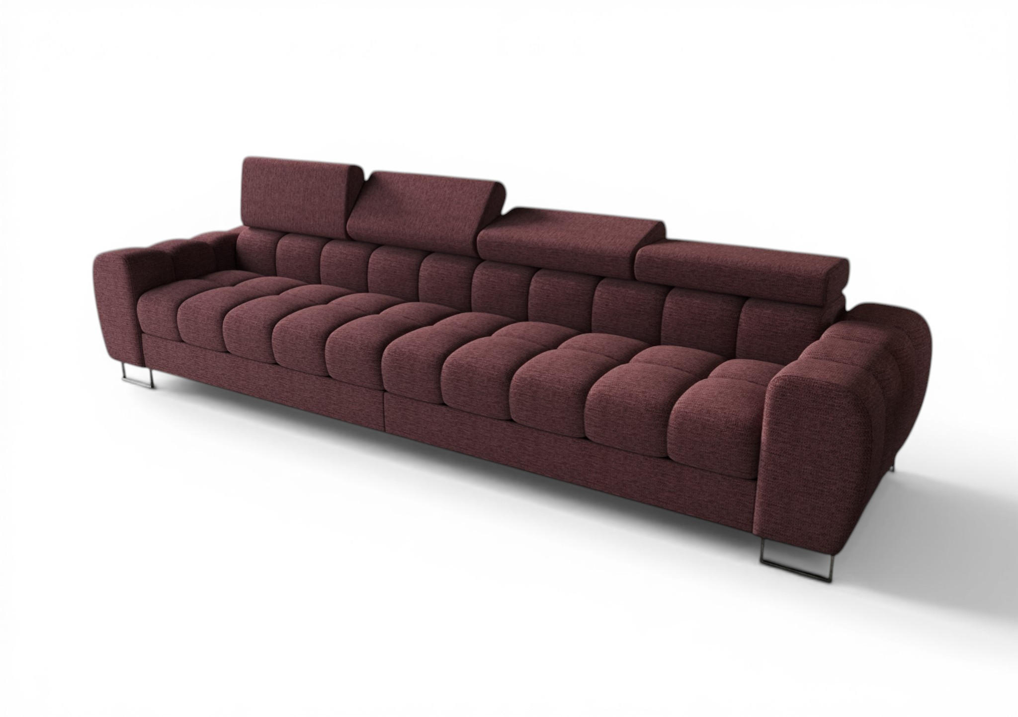 SOFA 4-sitzer Bastien In Stoff Aragon - Rot, Holzwerkstoff/Textil (335/95/97cm) - Fun Möbel