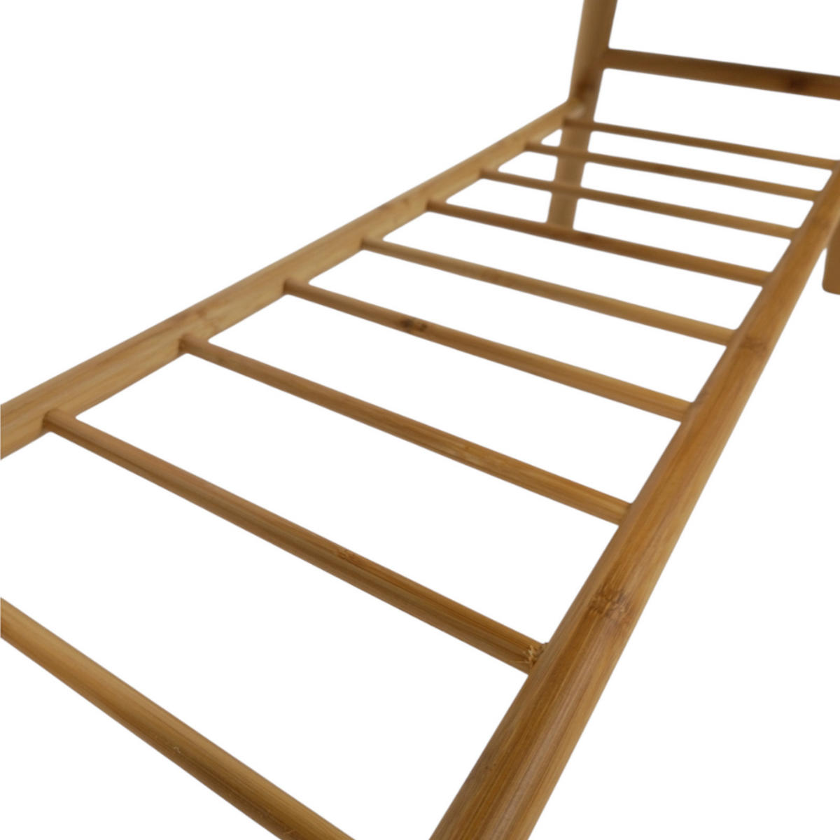 SCHUHBANK Bambus Grau Naturfarbe mit Stoffpolster & Ablage 90/30/43 cm - Grau, Holz/Textil (90/43/30cm) - Begryf