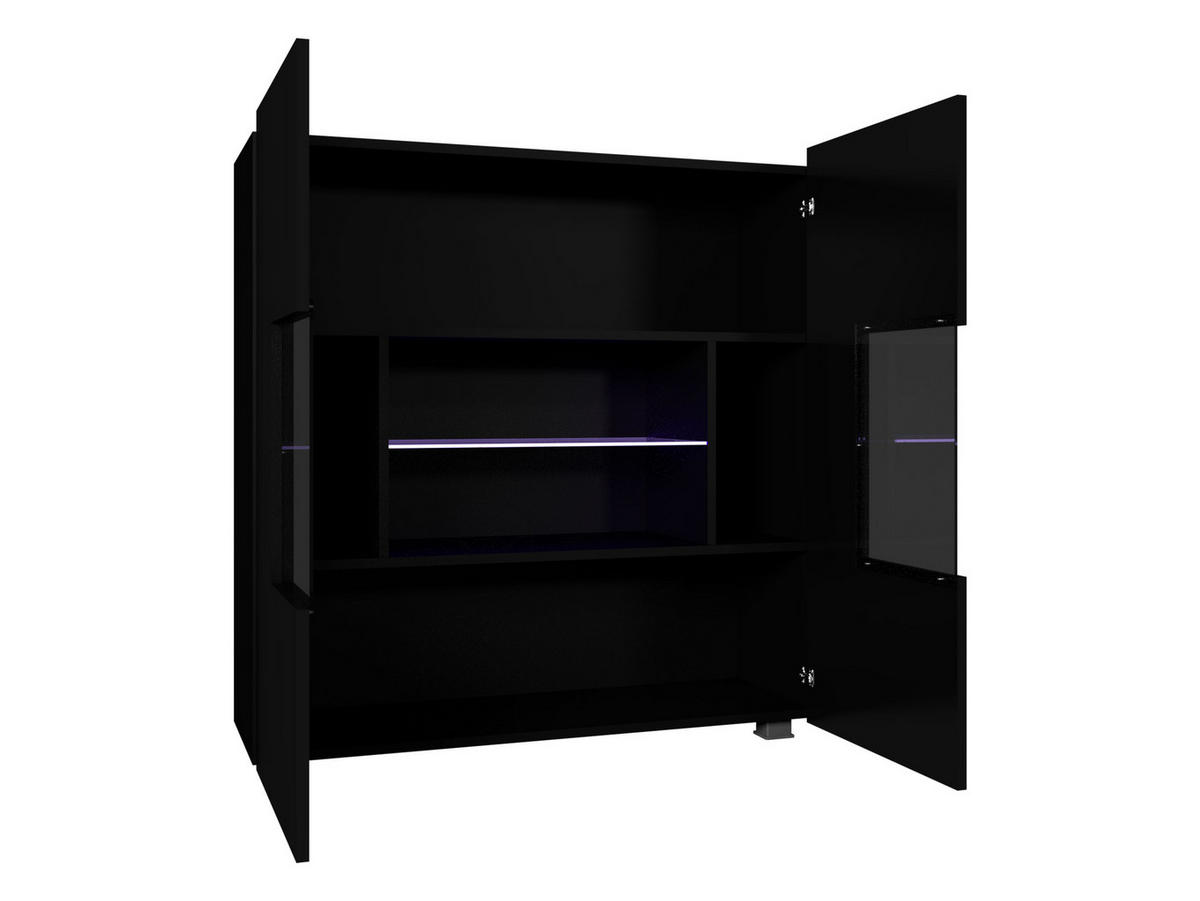 KOMMODE Calabrini 01 mit weißer LED Beleuchtung - Kaschmir, Holzwerkstoff (100/107/35cm) - MIRJAN24