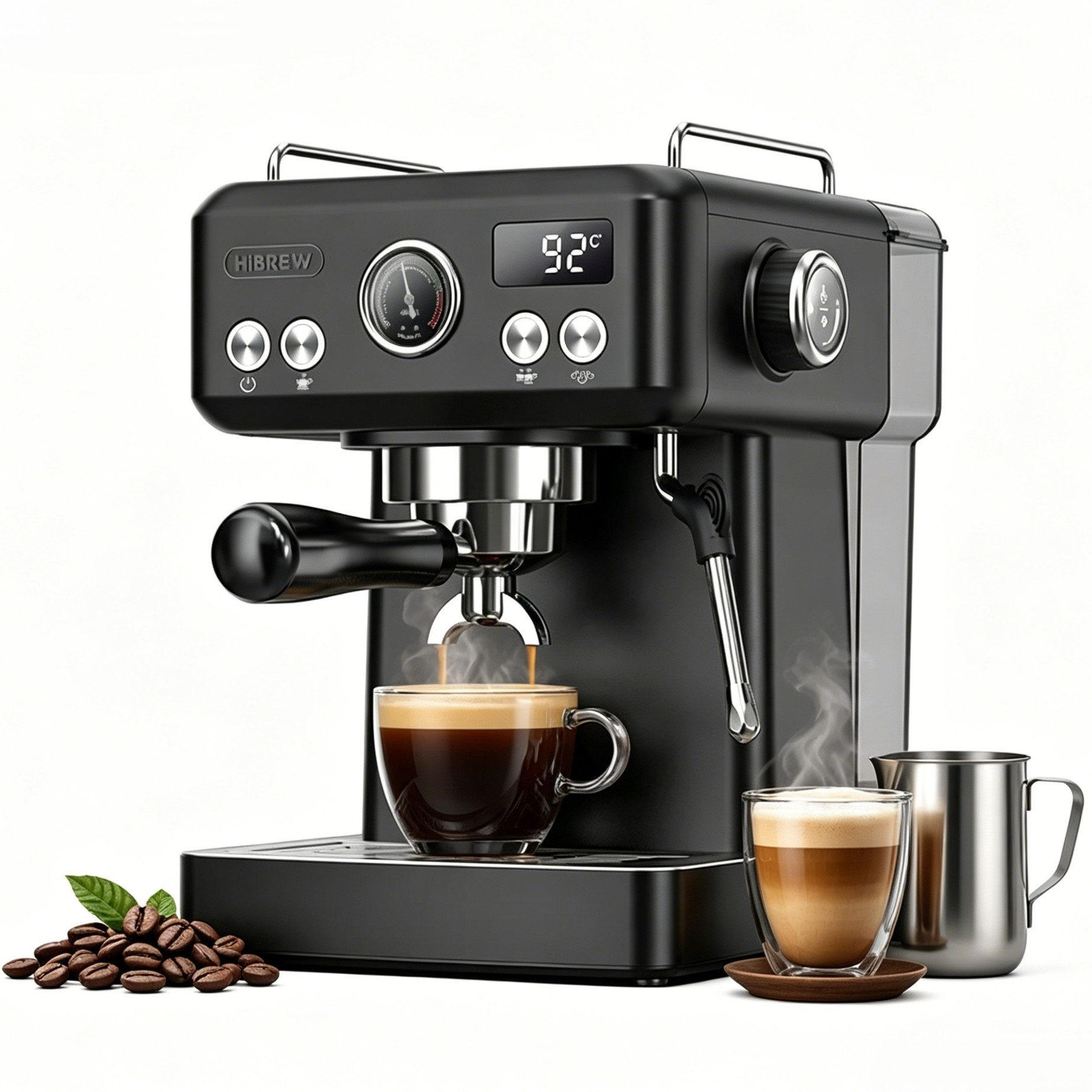 KAFFEEMASCHINE Multi-Kapsel 20 Bar, Espressoautomat Heiß- & Kalt-Modus - Schwarz, Metall (22.9/32/25.9cm) - BEXEVUE