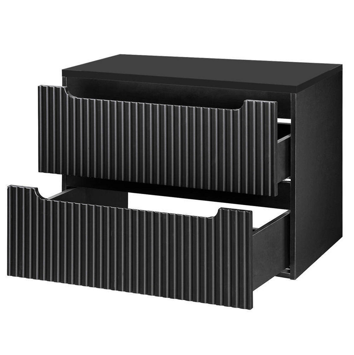 WASCHTISCHUNTERSCHRANK Skelbolu - Schwarz, Holzwerkstoff/Metall (81/60/40cm) - [en.casa]