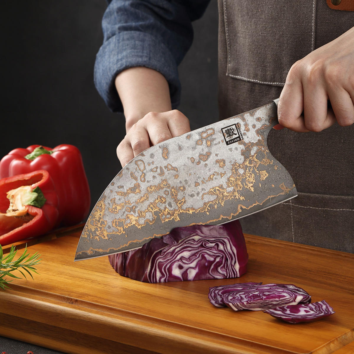 CHAI DAO 20 cm - Ahornfarben, Holz/Metall (35cm)