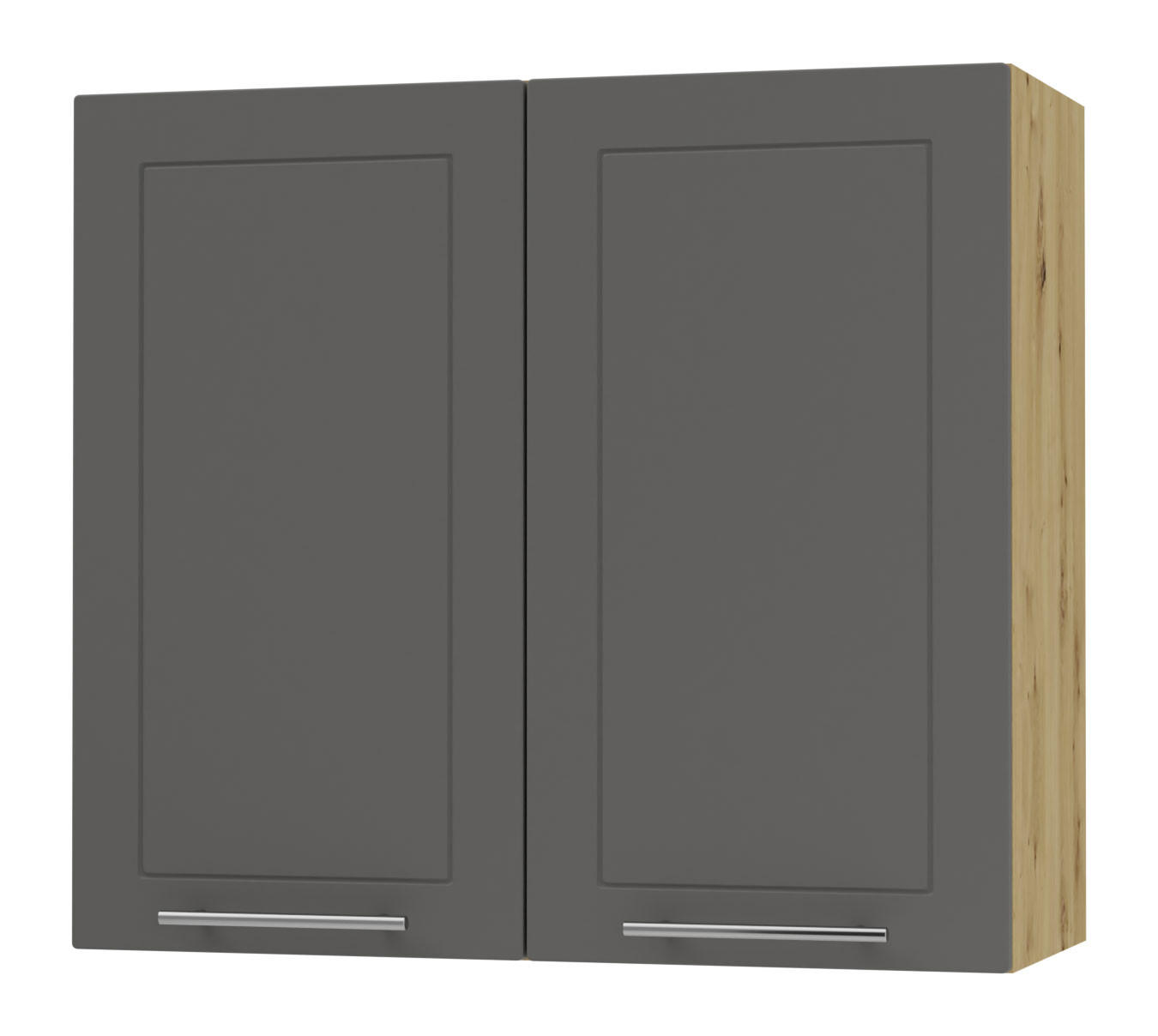 KÜCHENHÄNGESCHRANK Kvantum W3/80 Graphit Matt / Eiche Artisan Matt 80 / 32,5 / 72cm - Graphitfarben/Eiche Artisan, Holz/Holzwerkstoff (80/72/32.5cm) - Feldmann-Wohnen