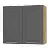 KÜCHENHÄNGESCHRANK Kvantum W3/80 Graphit Matt / Eiche Artisan Matt 80 / 32,5 / 72cm - Graphitfarben/Eiche Artisan, Holz/Holzwerkstoff (80/72/32.5cm) - Feldmann-Wohnen