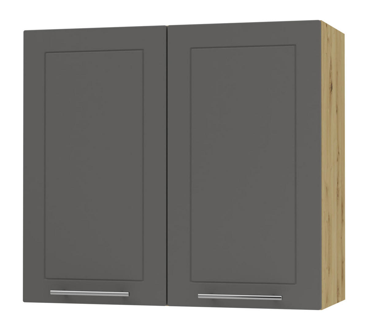 KÜCHENHÄNGESCHRANK Kvantum W3/80 Graphit Matt / Eiche Artisan Matt 80 / 32,5 / 72cm - Graphitfarben/Eiche Artisan, Holz/Holzwerkstoff (80/72/32.5cm) - Feldmann-Wohnen