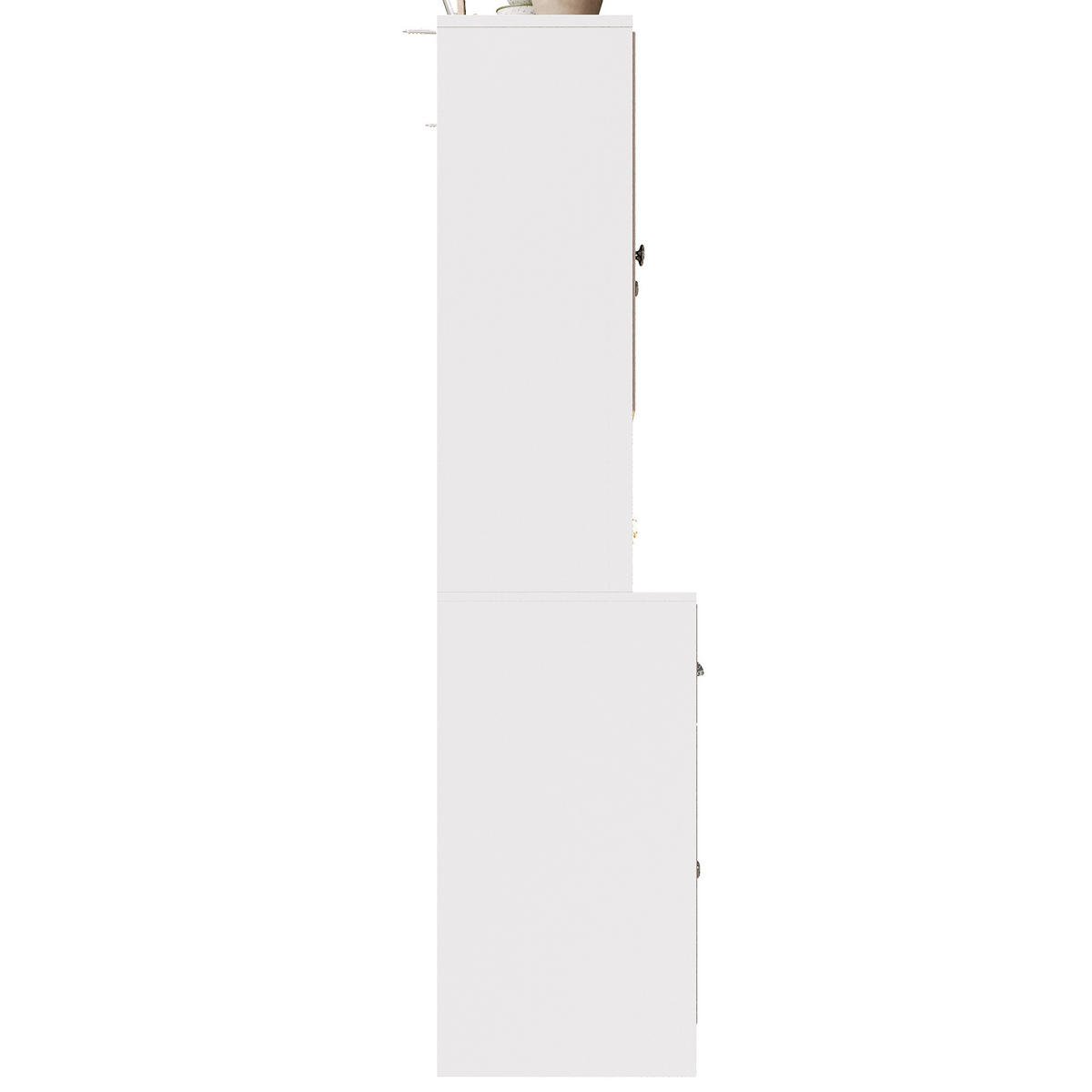KÜCHENSCHRANK 140x40x175cm LED Hochschrank Glas Weiß Schwarz - Weiß, Holzwerkstoff (140/175/40cm) - FLIEKS
