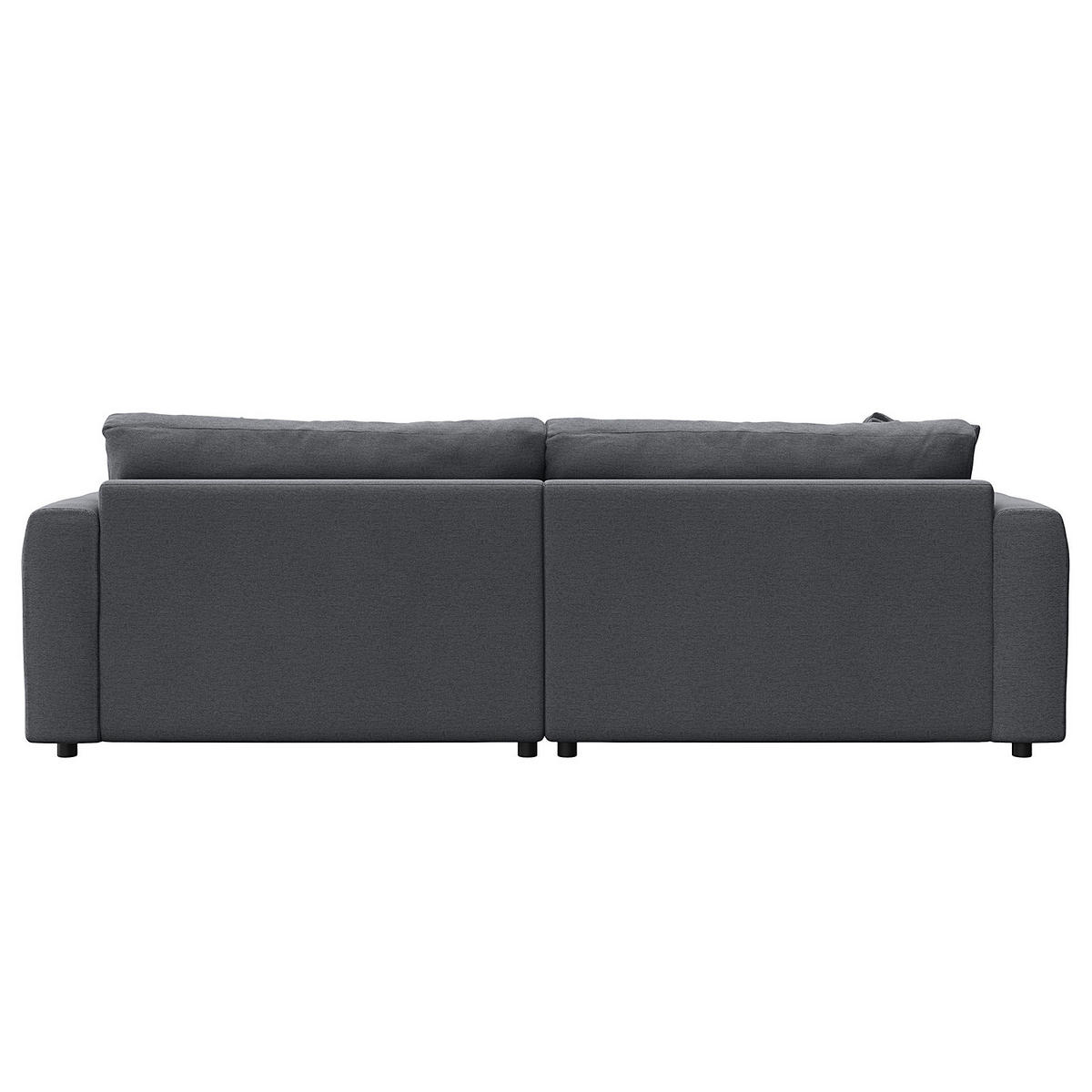 ECKSOFA mit Longchair - Schwarz/Grau, Kunststoff/Textil (238/183cm) - home24