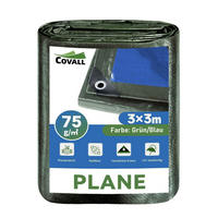 ABDECKPLANE 3 x 3 m Grün/Blau 75 g/m² - Multicolor, Kunststoff (30/25/4cm)