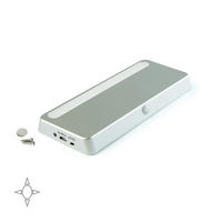LED-LEUCHTE Kraz, USB wiederaufladbar, mit Bewegungssensor, natürliches weißes Licht 4.000K, Kunststoff, Metallisch grau - Silberfarben, Kunststoff (20/7.5/2cm) - EMUCA