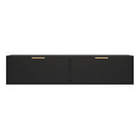 TV-HÄNGEBOARD Vena 2-türig, Schwarz, 140 cm - Goldfarben/Schwarz, Holzwerkstoff/Kunststoff (138.6/30/30cm) - Selsey