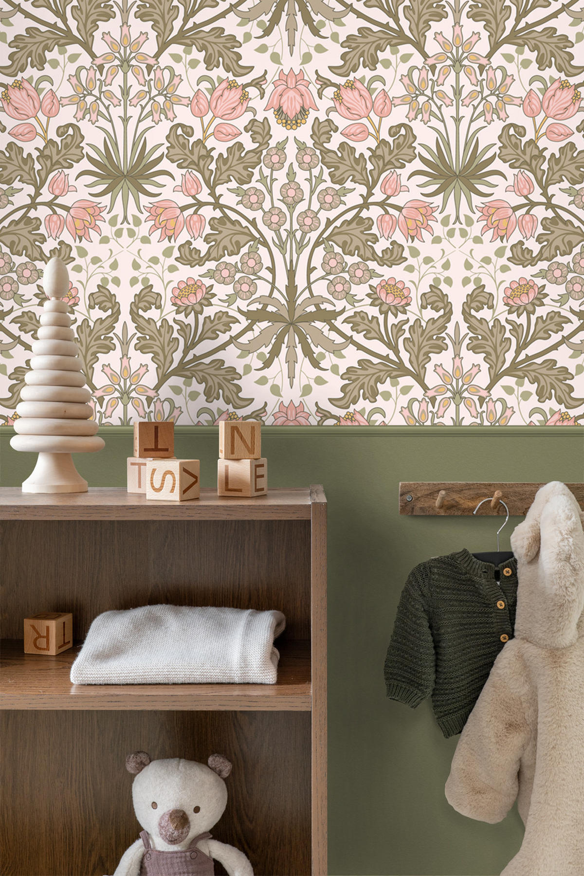 TAPETE Blumenmuster im Jugendstil 50 x 900 cm - Grün, Papier (50/900cm) - ESTAhome
