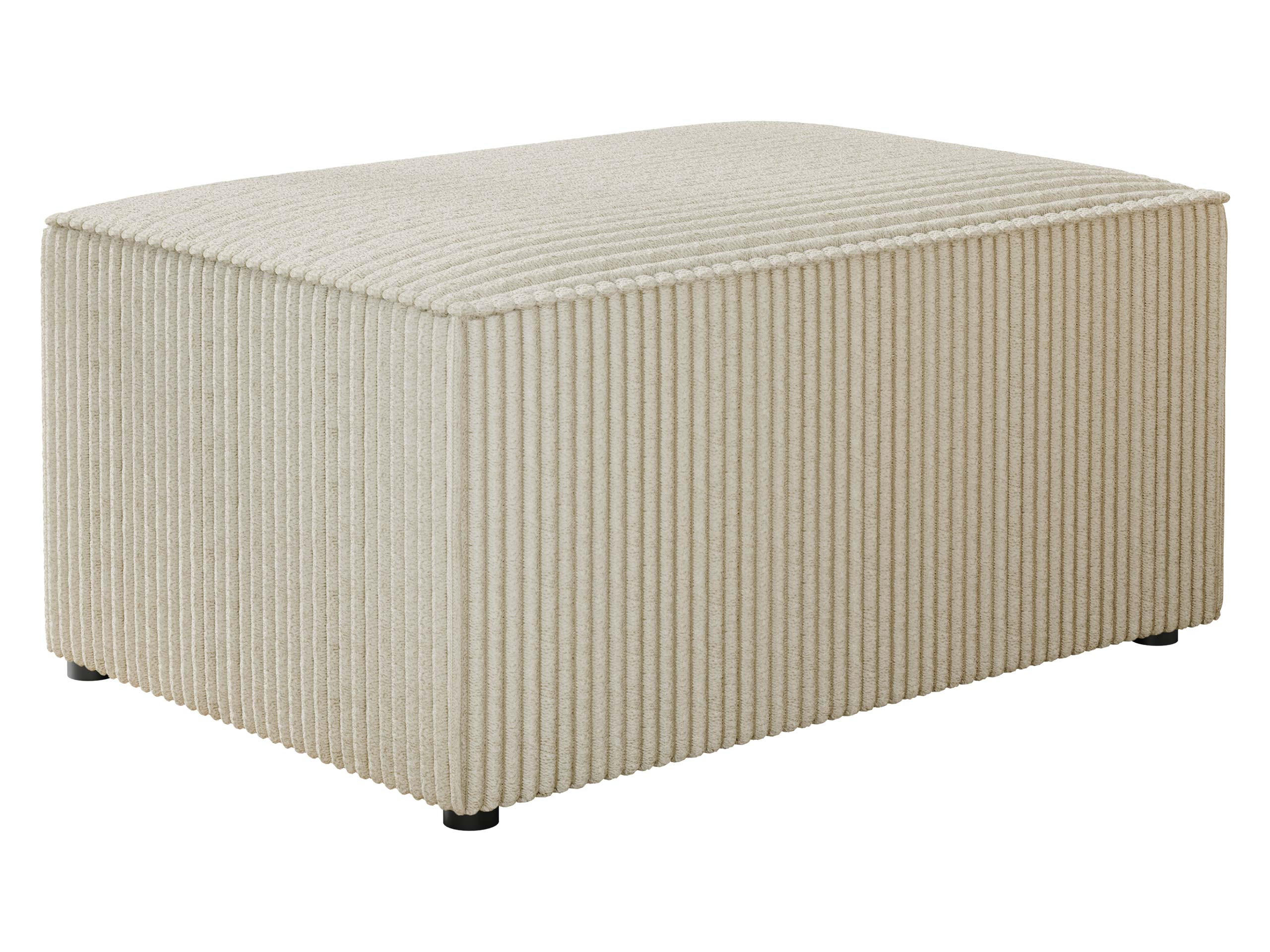 POLSTERHOCKER Karl Cord - Schwarz/Naturfarben, Holz/Kunststoff (60/38/45cm) - MIRJAN24