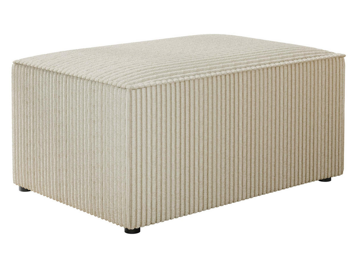 POLSTERHOCKER Karl Cord - Schwarz/Naturfarben, Holz/Kunststoff (60/38/45cm) - MIRJAN24