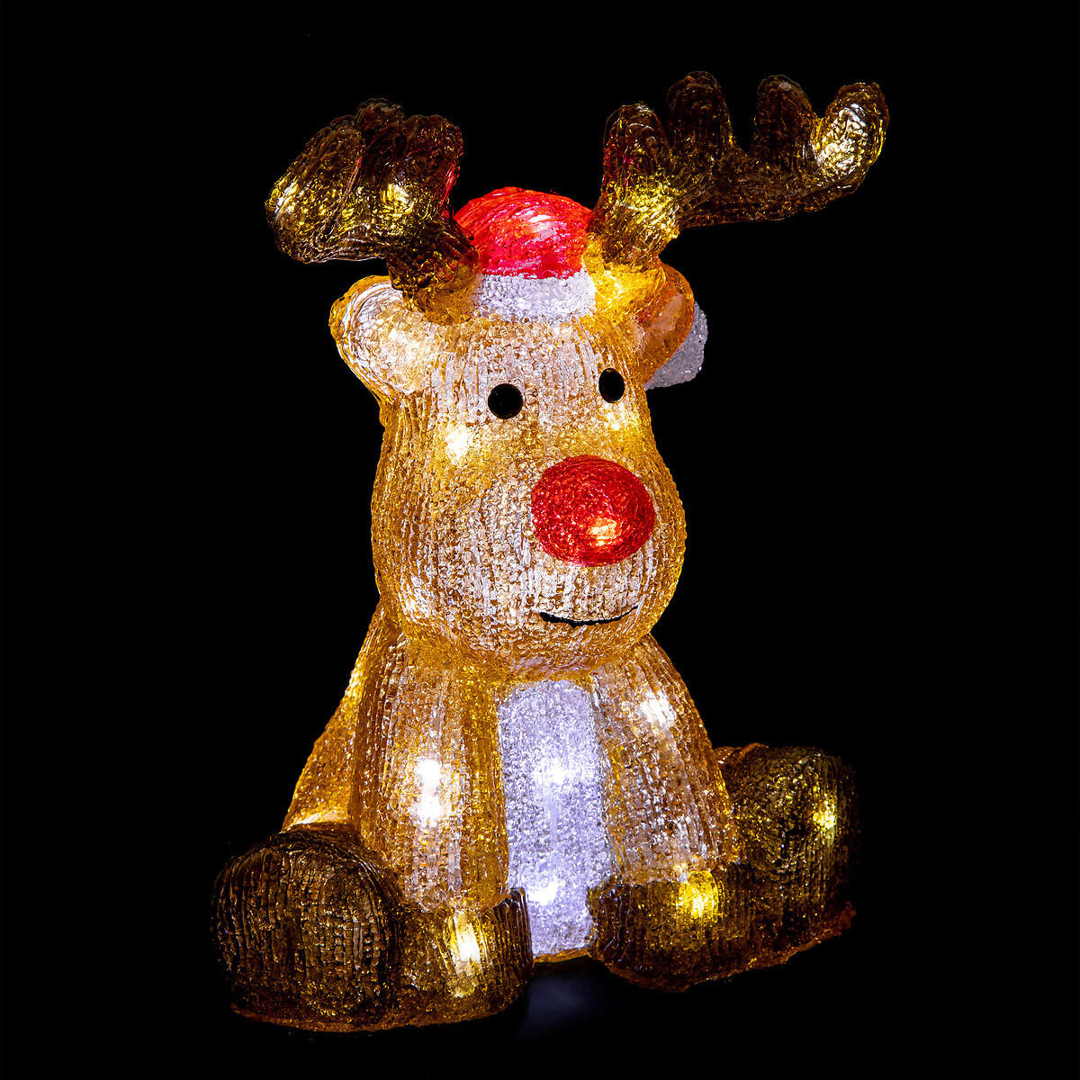 WEIHNACHTSDEKORATION Rentier 23,5/19/30 cm - Multicolor, Kunststoff (19/30/23.5cm) - Fééric Lights and Christmas