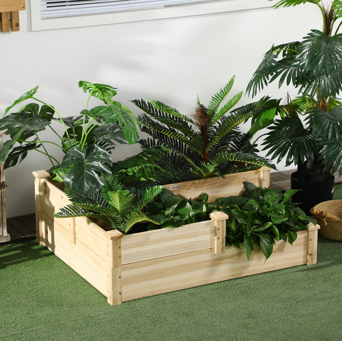 BLUMENKASTEN aus Tannenholz 108x88x36 cm in Natur - Naturfarben, Holz (88/36/108cm) - Modfu