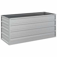 HOCHBEET 100/40/45 cm, aus Verzinkter Stahl, Silber - Silberfarben, Metall (40/45/100cm) - vidaXL