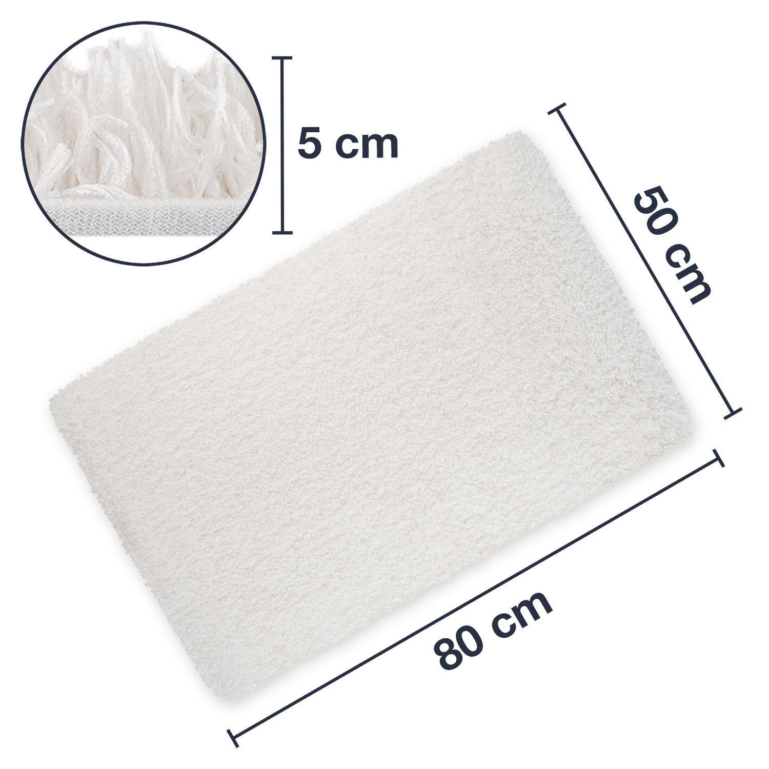 BADTEPPICH VIENNA - Weiß, Textil (50/80cm) - WohnDirect