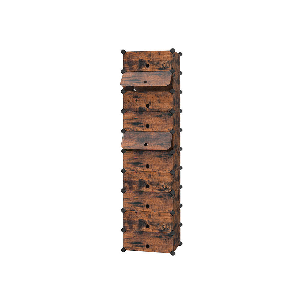 SCHUHREGAL - Braun, Kunststoff (31/173/46cm) - Hansiro