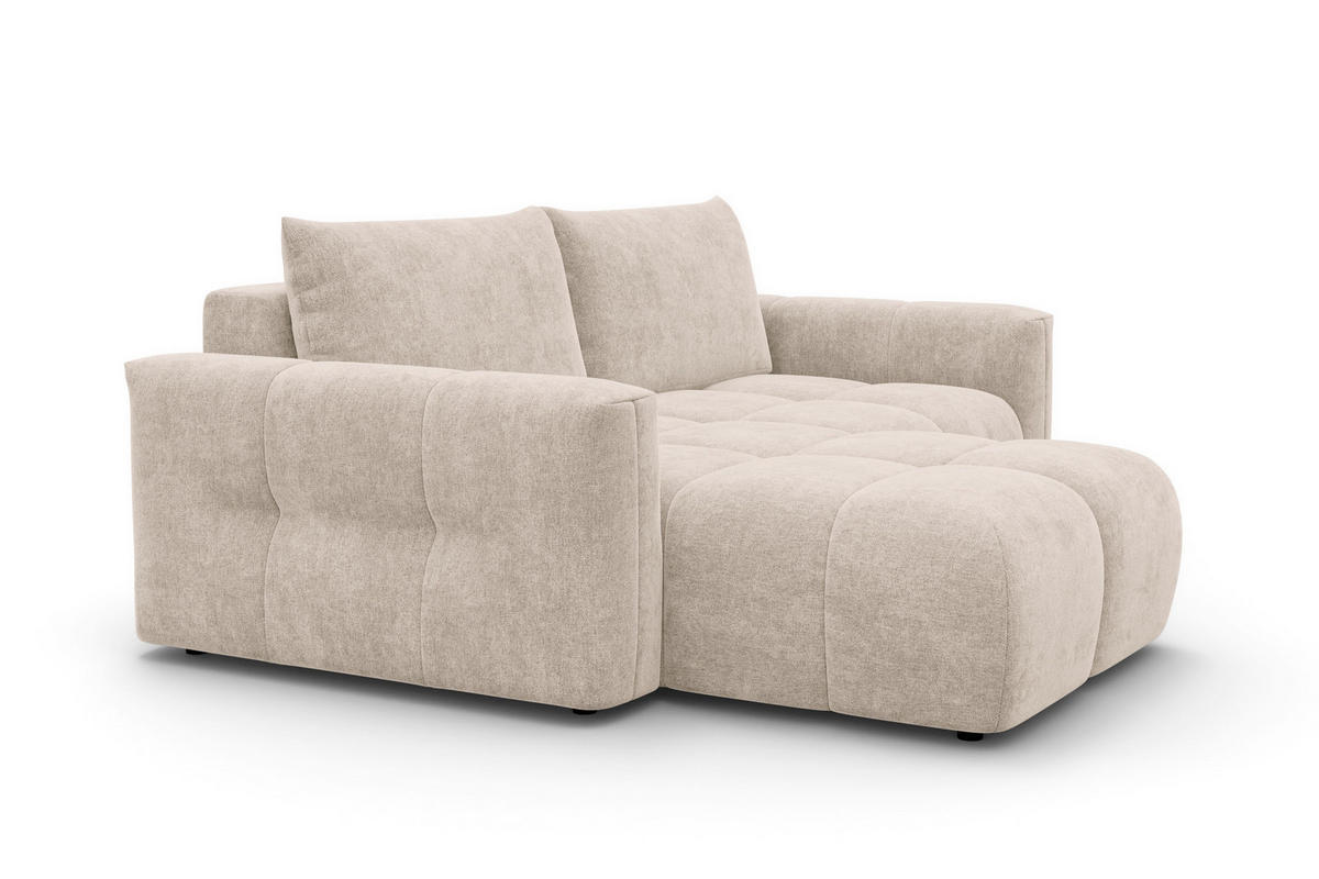 ECKSOFA VERONA 3-Sitzer links, Beige - Beige/Schwarz, Holz/Textil (224/173cm) - Courtois Laville