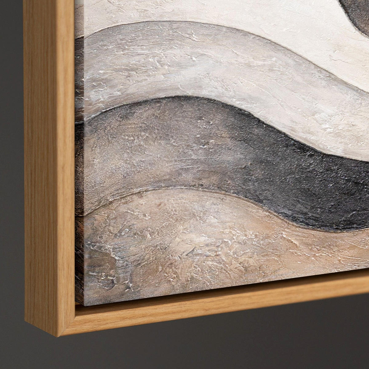 GEMÄLDE Sandwellen Schattenfugenrahmen Eichefarben 160x80 cm - Eichefarben, Holz (160/80cm) - YS-art gallery