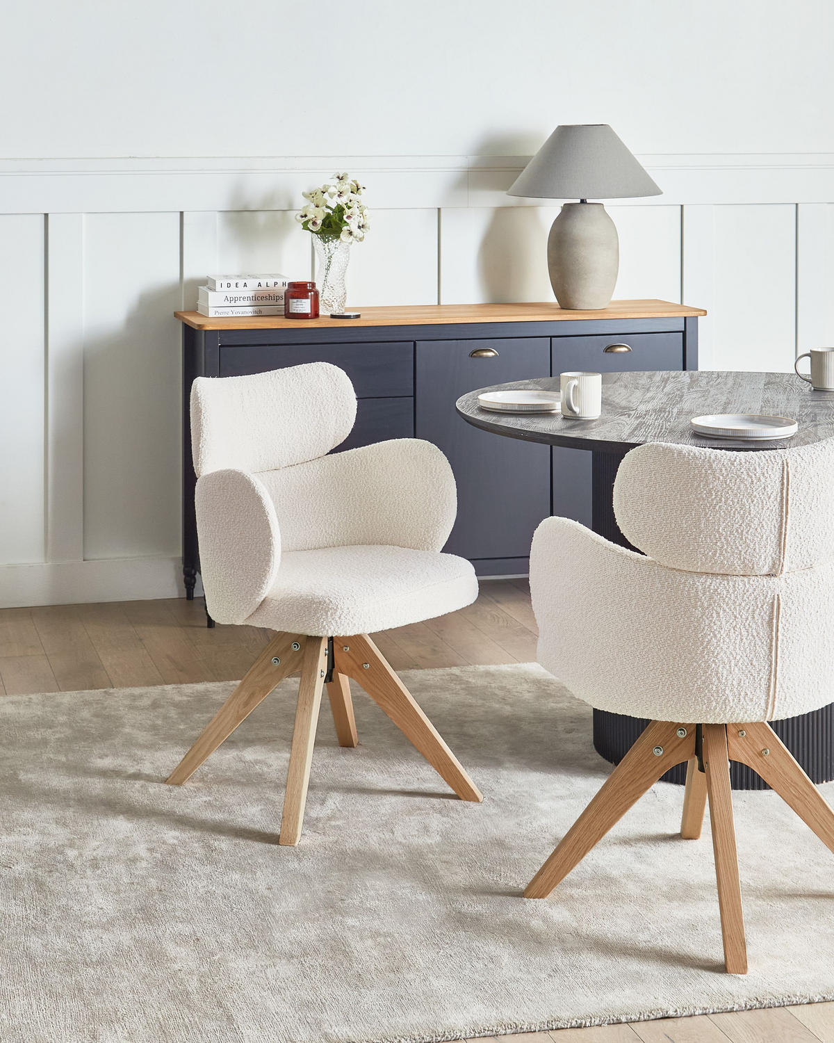 ESSZIMMERSTUHL Beige Marcy - Beige/Braun, Textil (60/85/66cm) - Beliani