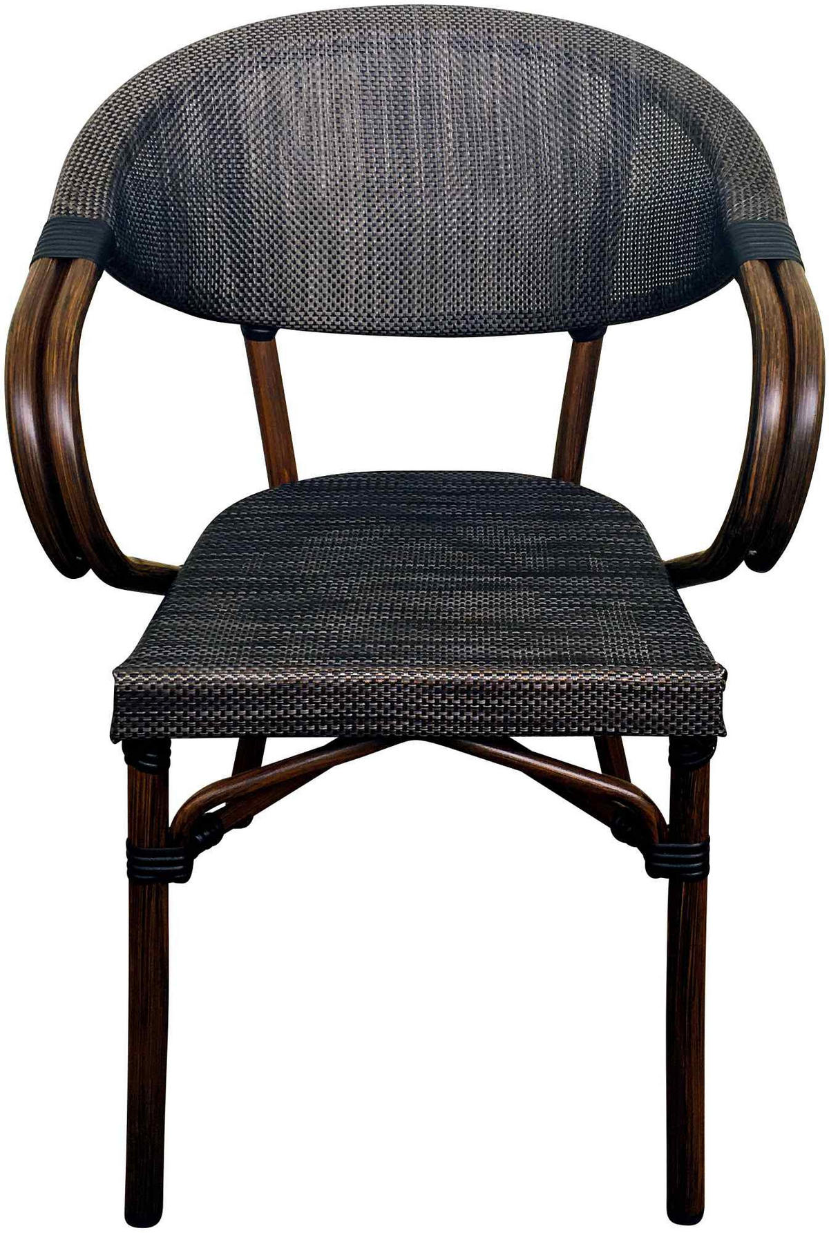 BISTROSTUHL Mia Stapelbar Französisch-Mediterran 57x57x83cm Stoff Coffee Gartenstuhl - Mokka, Kunststoff (57/83/57cm) - DELUKE