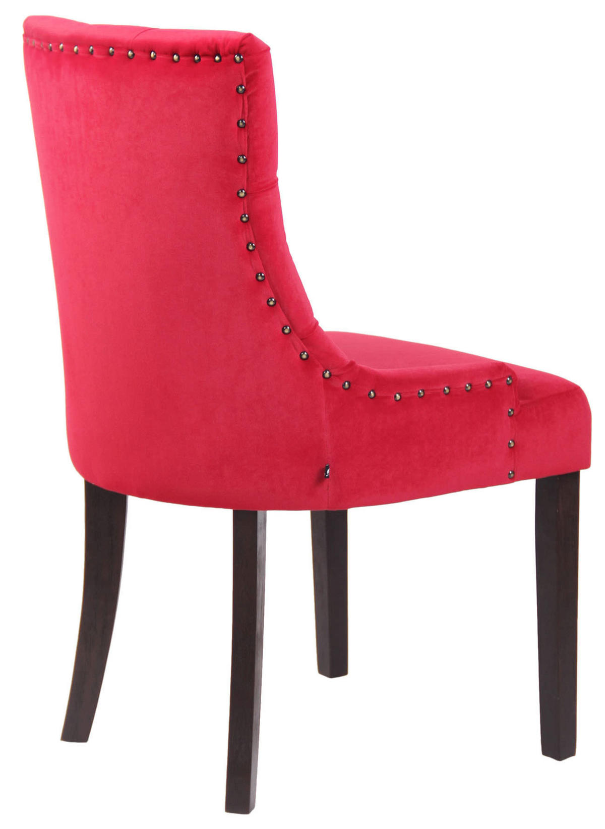 ESSZIMMERSTUHL Aboli Samt, antik Rot - Dunkelbraun/Rot, Holz/Textil (55/92/58cm) - TPFLiving