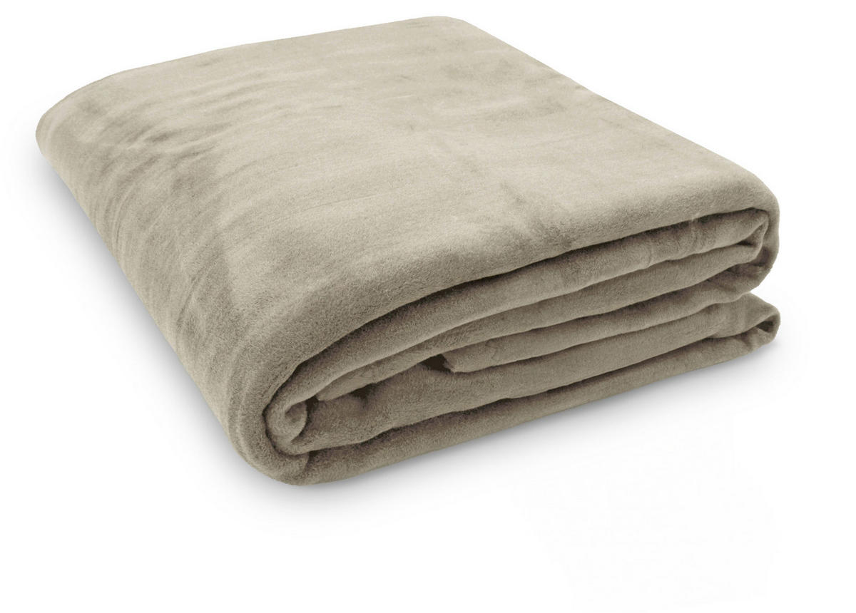 KUSCHELDECKE, 150x200 cm, 60% Baumwolle, 40% Polyacryl, Braun - Cappuccino, Naturmaterialien (150/200cm) - Zollner